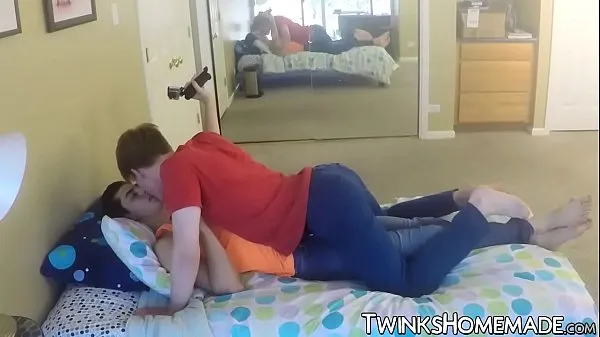 Best Homemade bareback session with two cute twinks jizzing new Movies