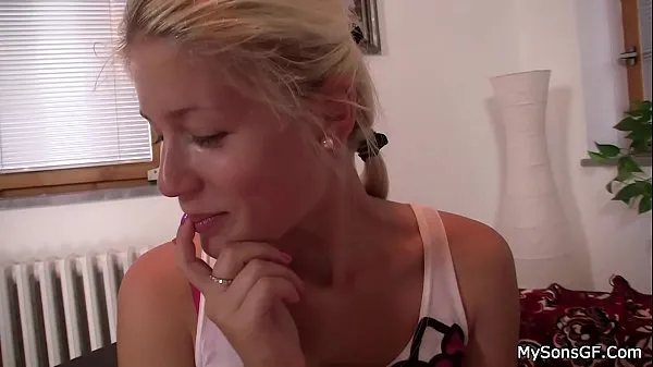 Best Blonde teen girl cheating her boyfriend with his new Movies