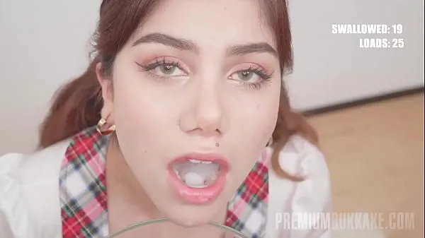 Best Good-looking amateur swallowing fresh cum loads in a bukkake porno movie. Stunning cum addict from Europe, Marina Gold, is ready to service all the amateur cocks and also taste fresh semen in front of the camera. Her pussy is wet new Movies