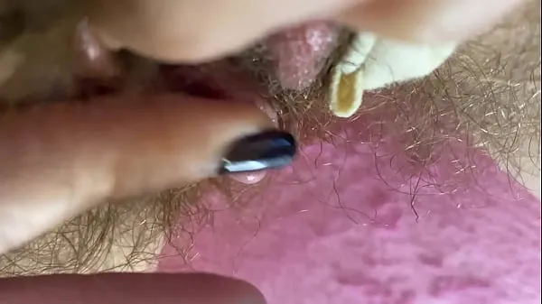 สุดยอด Extreme Closeup Big clit Rubbing orgasm wet hairy pussy ภาพยนตร์ใหม่
