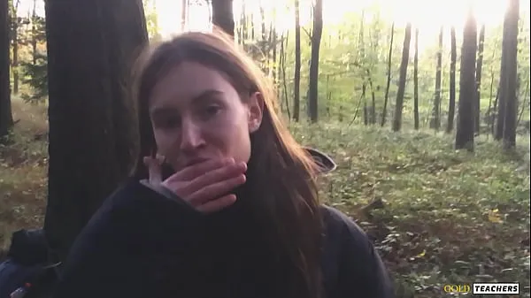 Bästa Young shy Russian girl gives a blowjob in a German forest and swallow sperm in POV (first homemade porn from family archive nya filmer