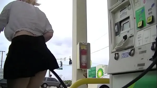 Best Upskirt Wife # 8 - Mrs Bryant showing off that BLONDE PUSSY in public and flashing her tits while driving new Movies