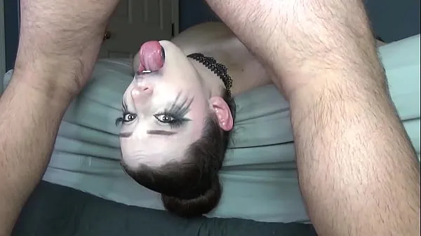 Best Big Titty Goth Babe with Sloppy Ruined Makeup & Black Lipstick Gets EXTREME Off the Bed Upside Down Facefuck with Balls Deep Slamming Throatpie new Movies