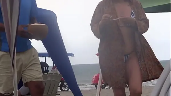 Best I enjoy a huge cock on the beach after flashing myself, he licks my hairy pussy and gives me a huge cumshot new Movies