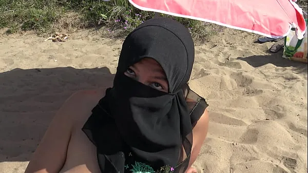 Best Arab milf enjoys hardcore sex on the beach in France new Movies