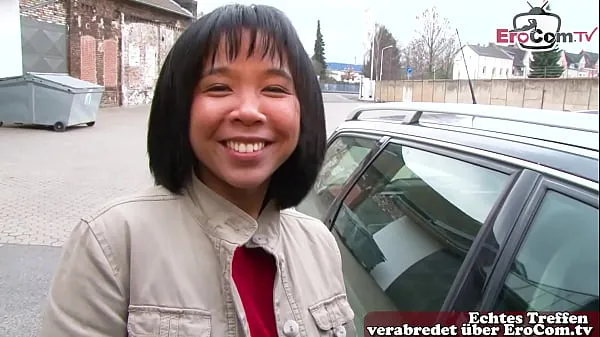 German Asian young woman next door approached on the street for orgasm casting Film baru terbaik